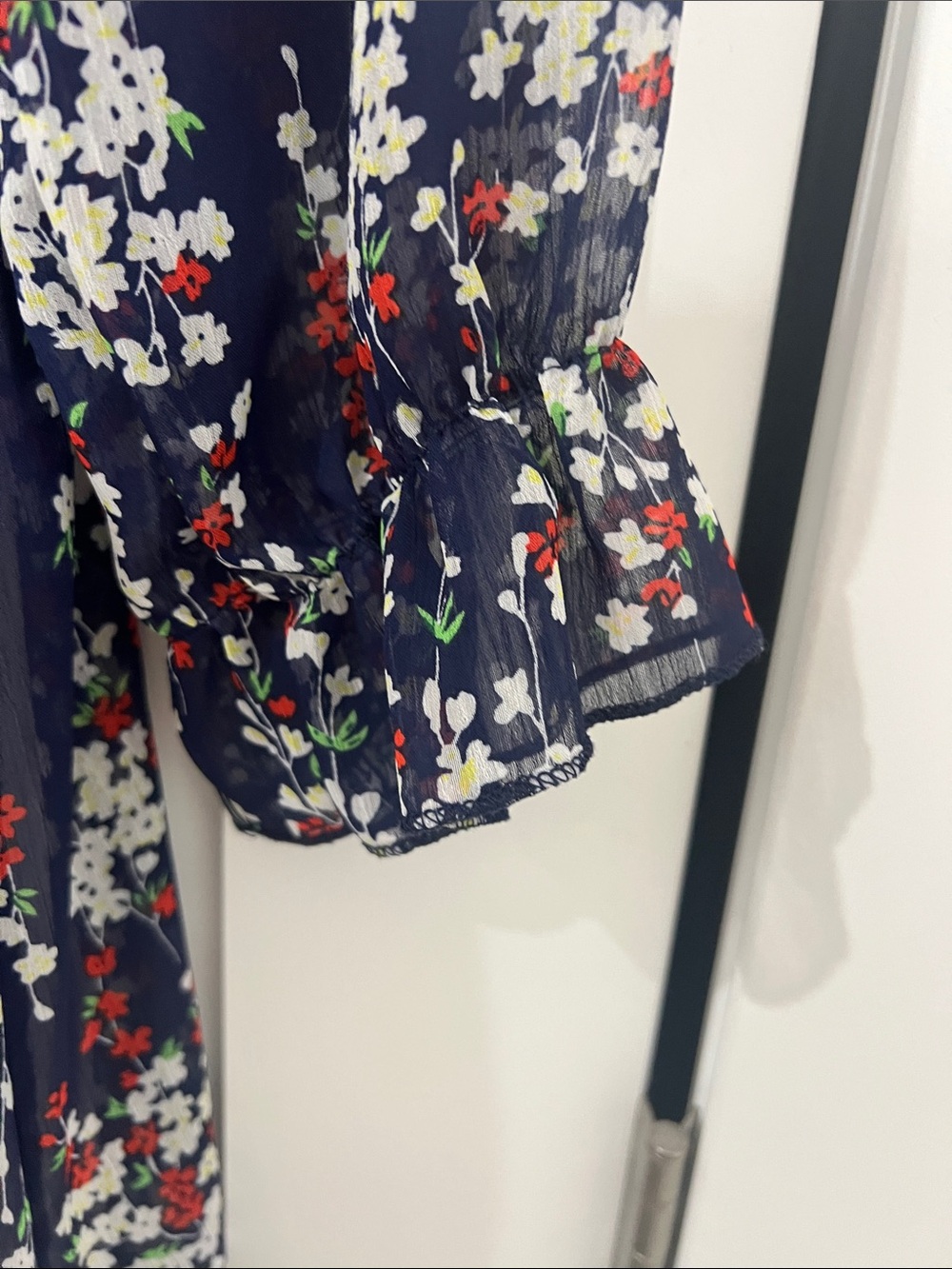 Amazon Essentials Navy Floral Ruffle Midi Dress - Picture 12 of 12
